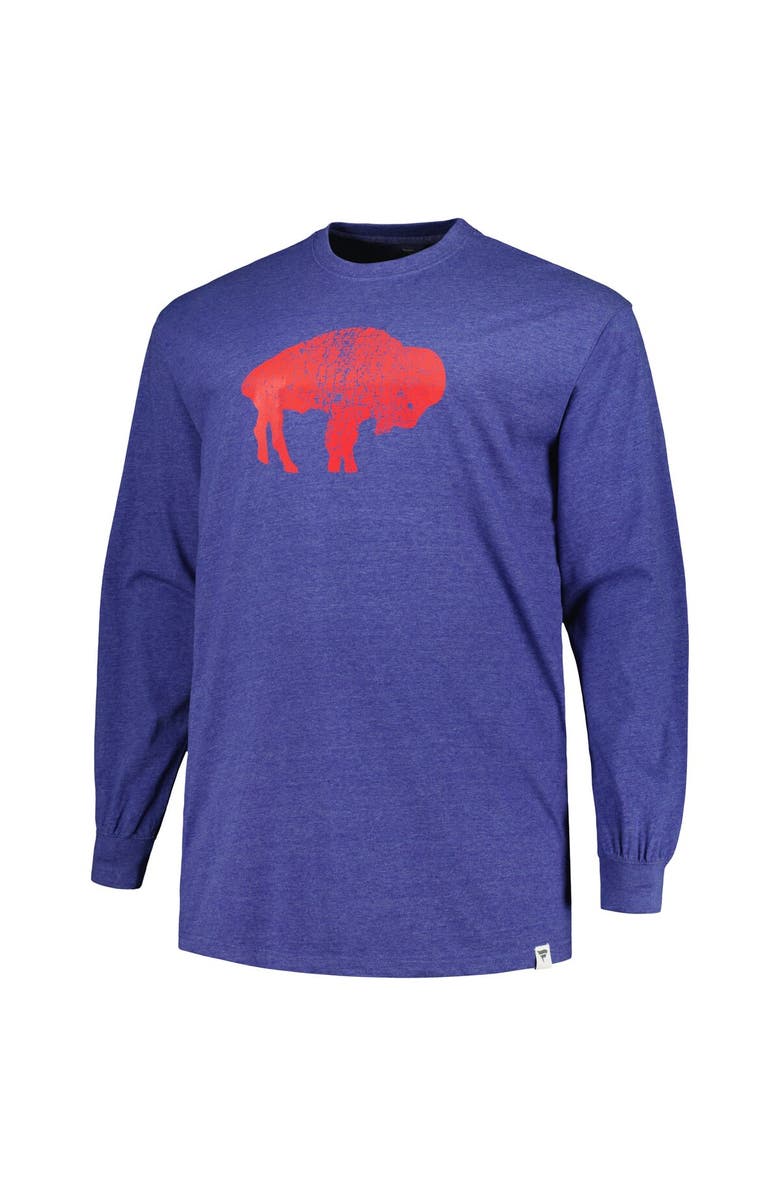 PROFILE Men's Profile Heather Royal Buffalo Bills Big & Tall Throwback Long Sleeve T-Shirt, Alternate, color,
