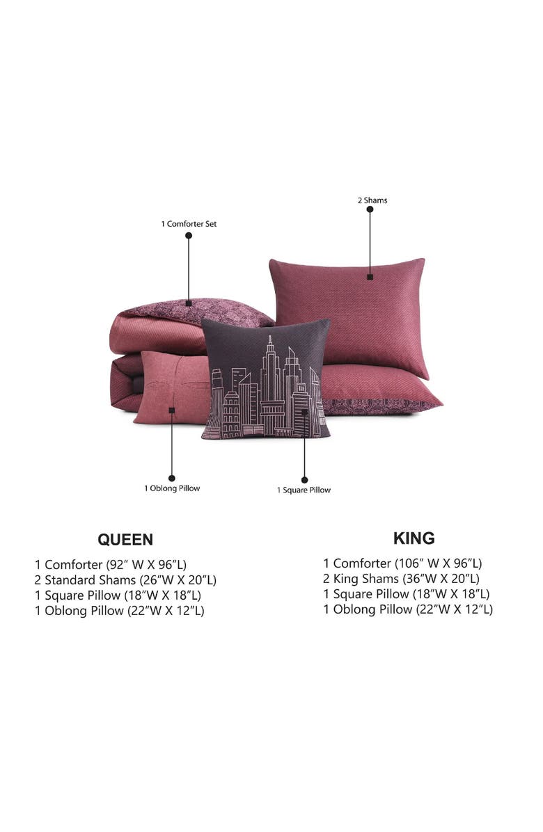 Bebejan Mauve Dreams Cotton Sateen Comforter Set, Alternate, color, Purple