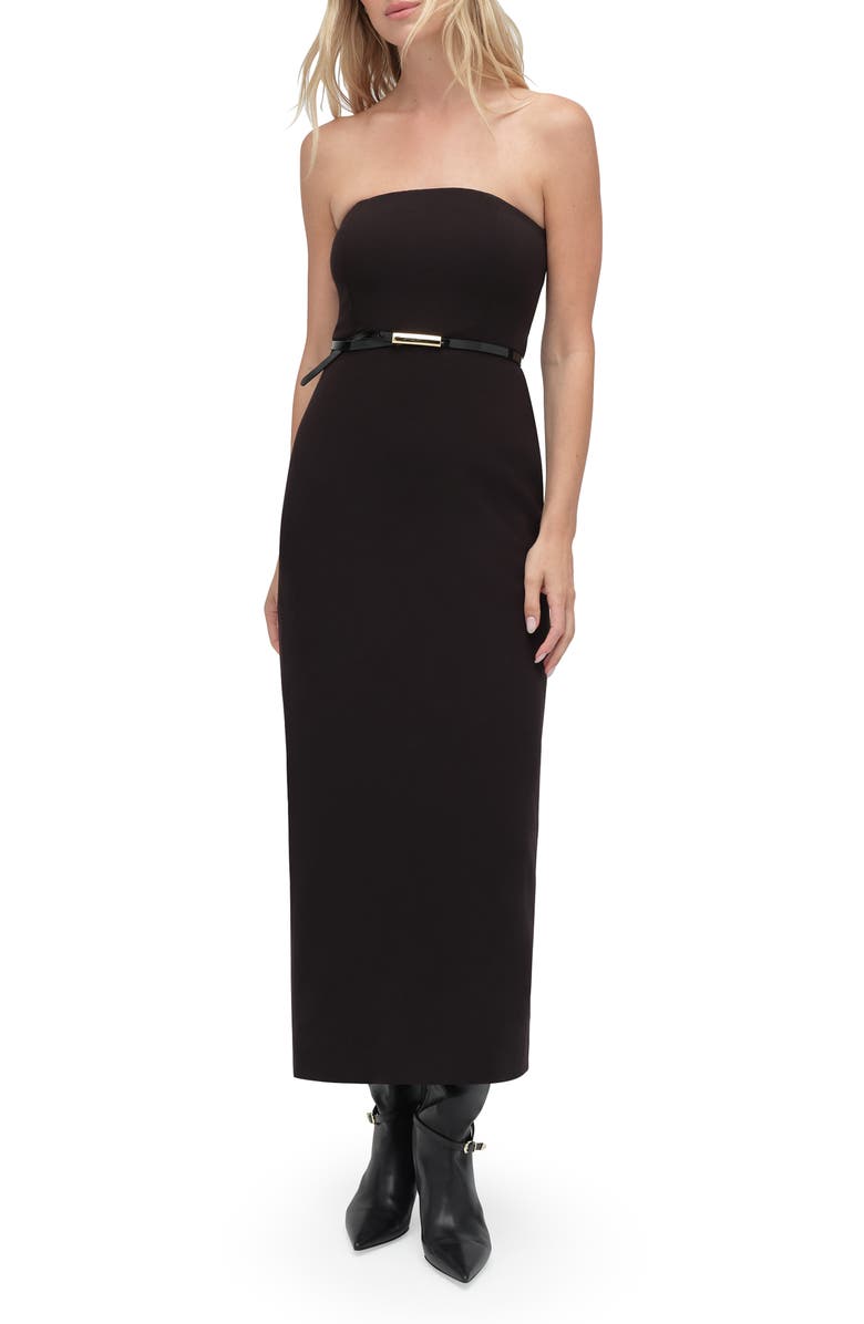 Favorite Daughter The Willow Strapless Maxi Dress, Main, color, Black