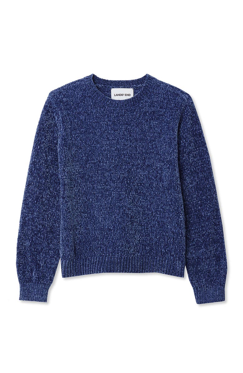 Lands' End Girls Chenille Sweater, Main, color, Gray Blue