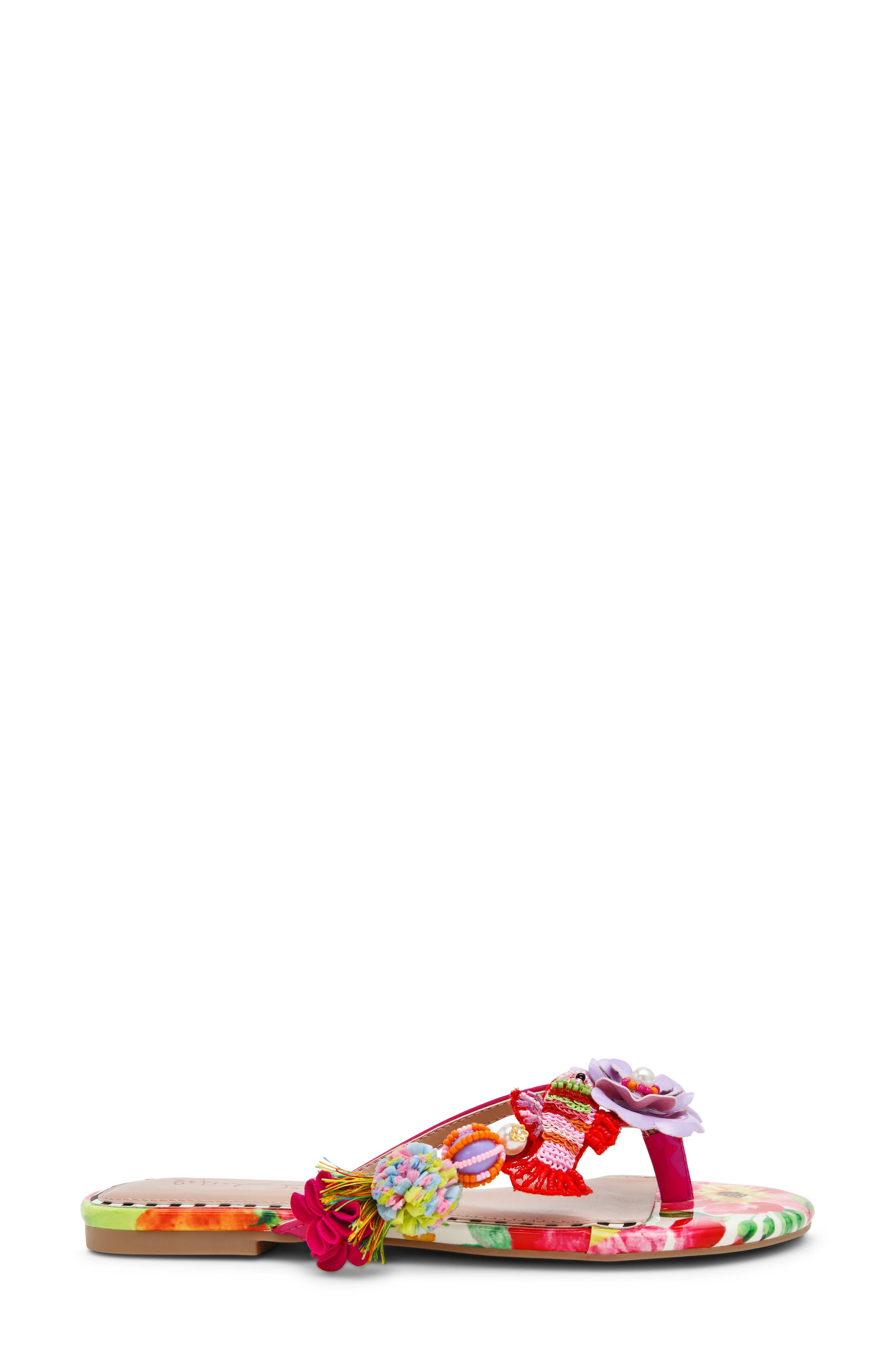 Betsey Johnson Doloris Bead & Sequin Flip Flop, Alternate, color, Bright Multi
