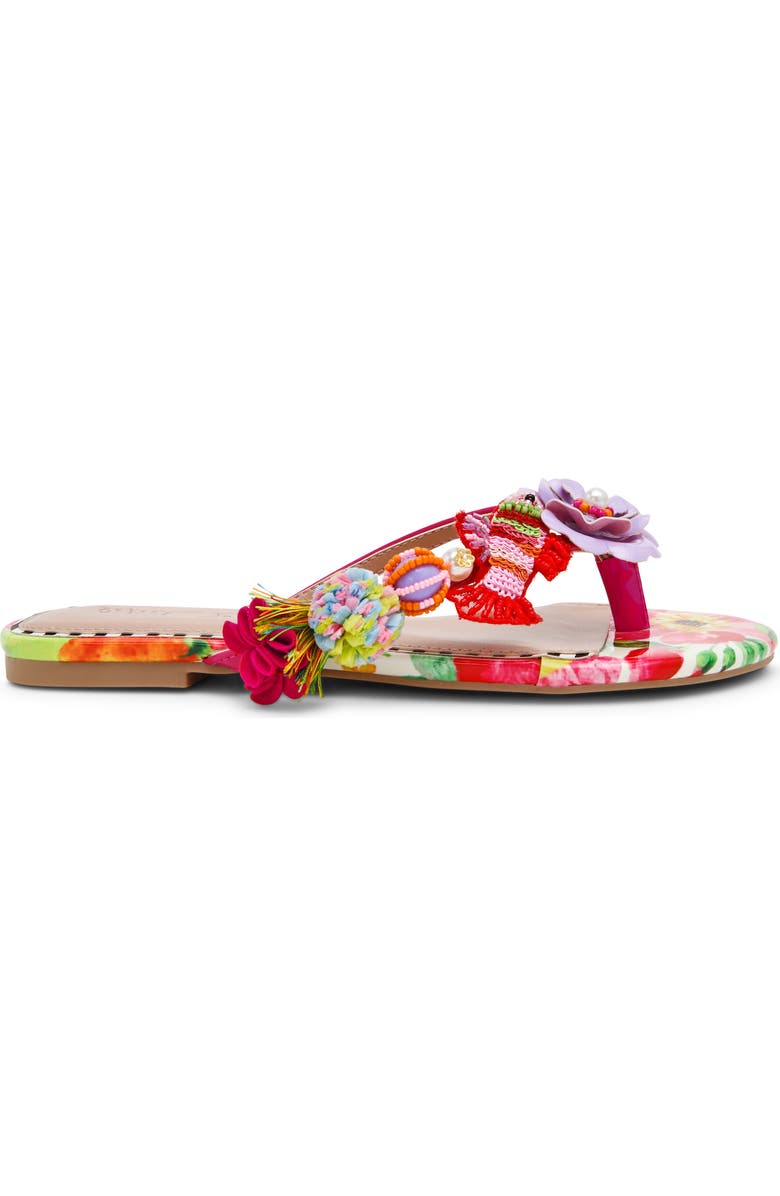 Betsey Johnson Doloris Bead & Sequin Flip Flop, Alternate, color, Bright Multi