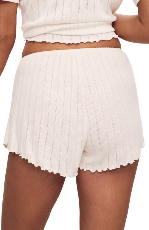 Eberjey Pointelle Cotton-blend Shorts In Ivory