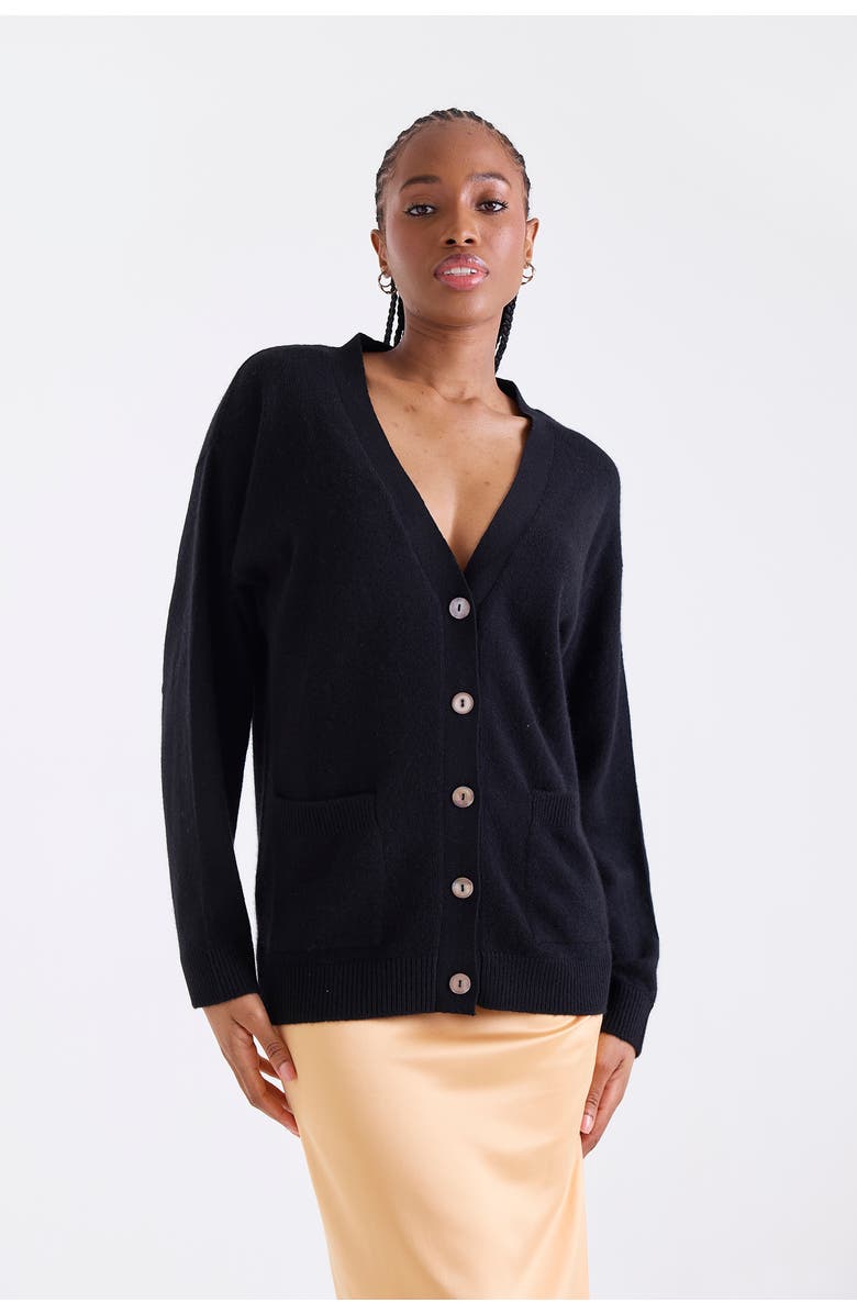 1982 Oceane Oversize 100% Cashmere Cardigan, Alternate, color, Black