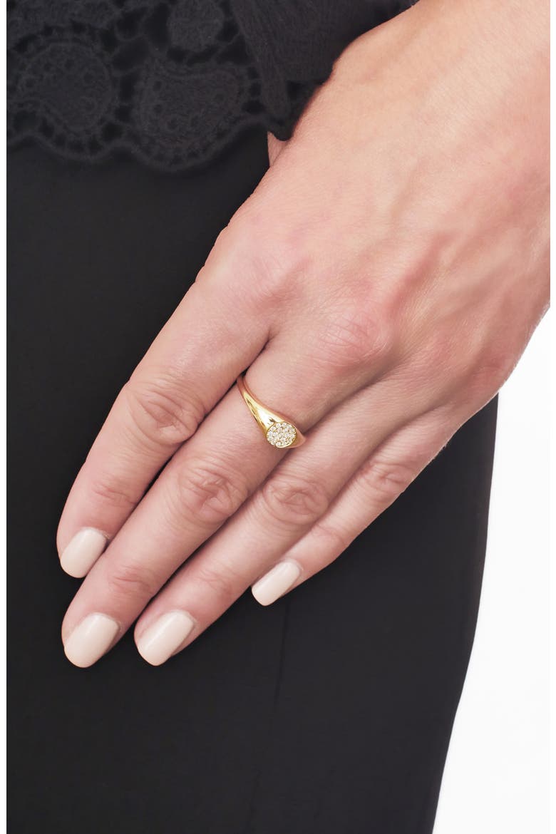 Kiera Classic Diamond Signet Ring (Nordstrom Exclusive), Alternate, color, DIAMOND/ YELLOW GOLD
