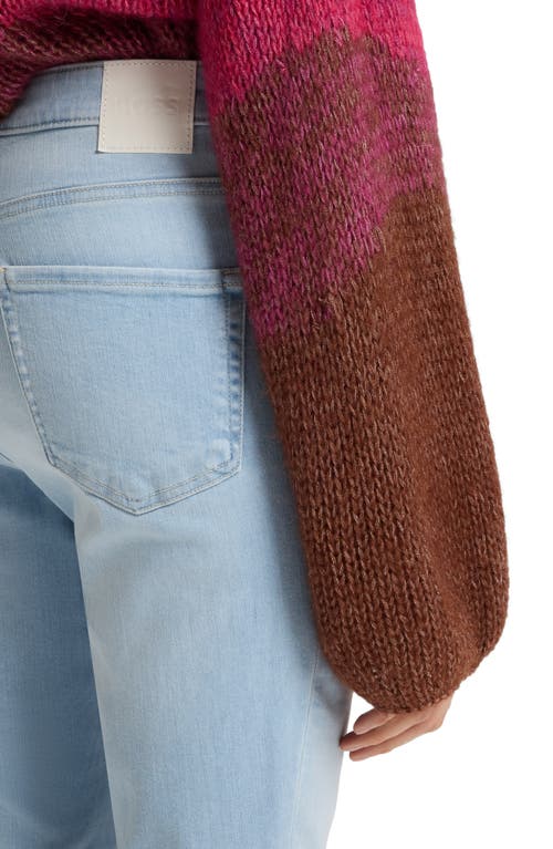 Hugo Boss Boss Orange Rosa Split Bootcut Jeans In Blue