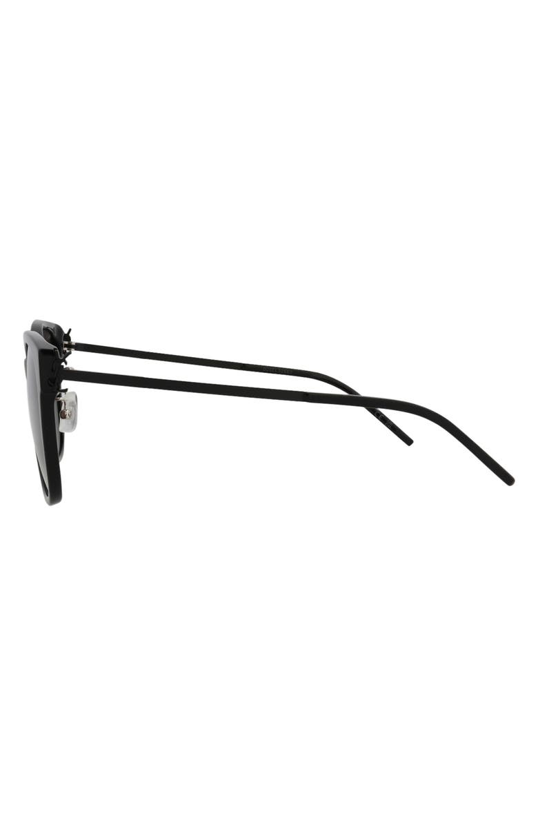 Saint Laurent 57mm Square Sunglasses, Alternate, color, Black Black Black