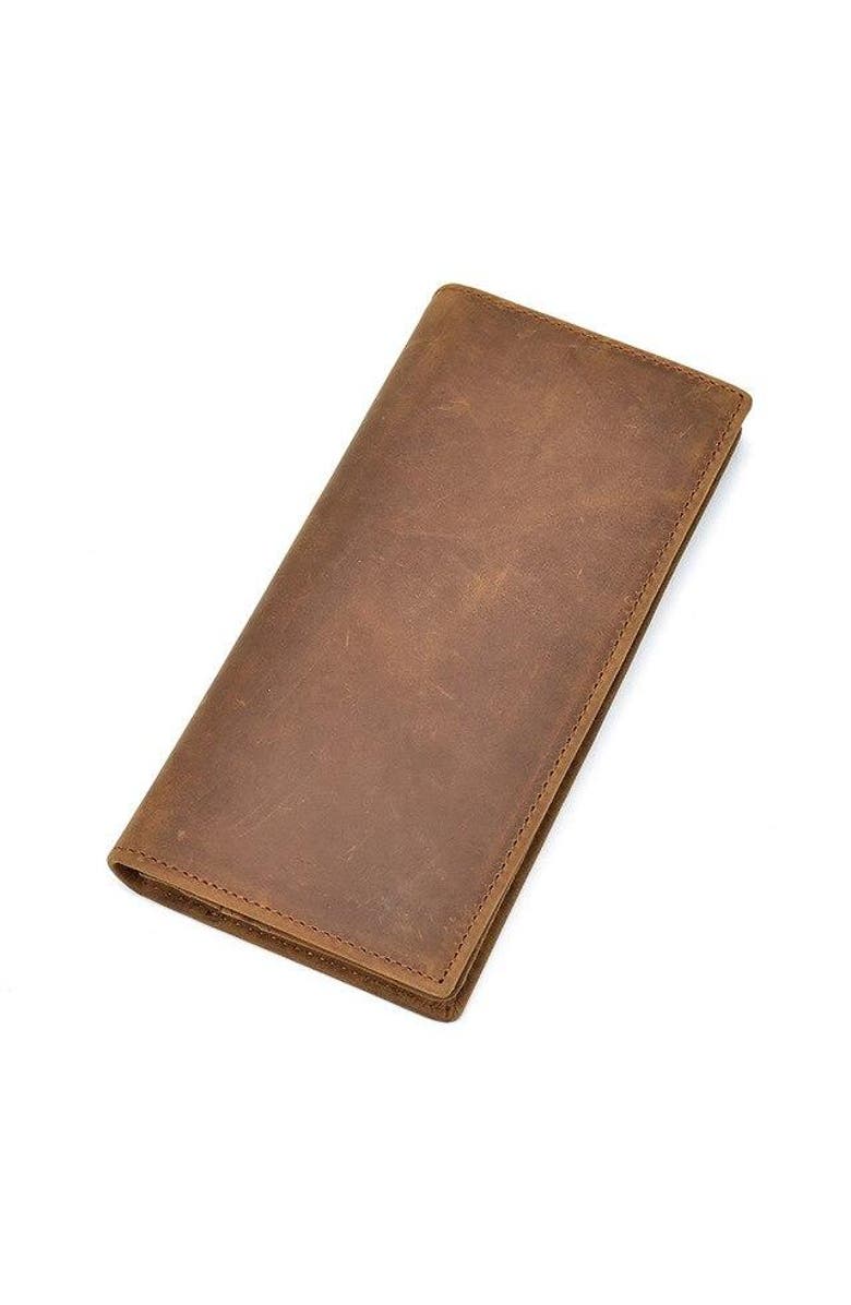 STEEL HORSE LEATHER The Pathfinder Bifold Wallet | Genuine Leather Pocket Book, Main, color, Brown