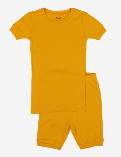 Leveret Kids Short Sleeve Cotton Solid Matching Family Pajamas In Orange