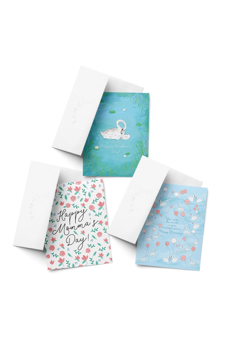 Mother's Day Greeting Card Pack, Main, color, Swans