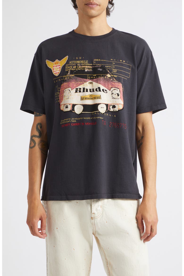 Slip Graphic T-Shirt, Main, color, VINTAGE BLACK/ WHITE/ RED