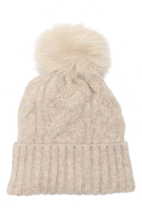 Faux Fur Pompom Beanie