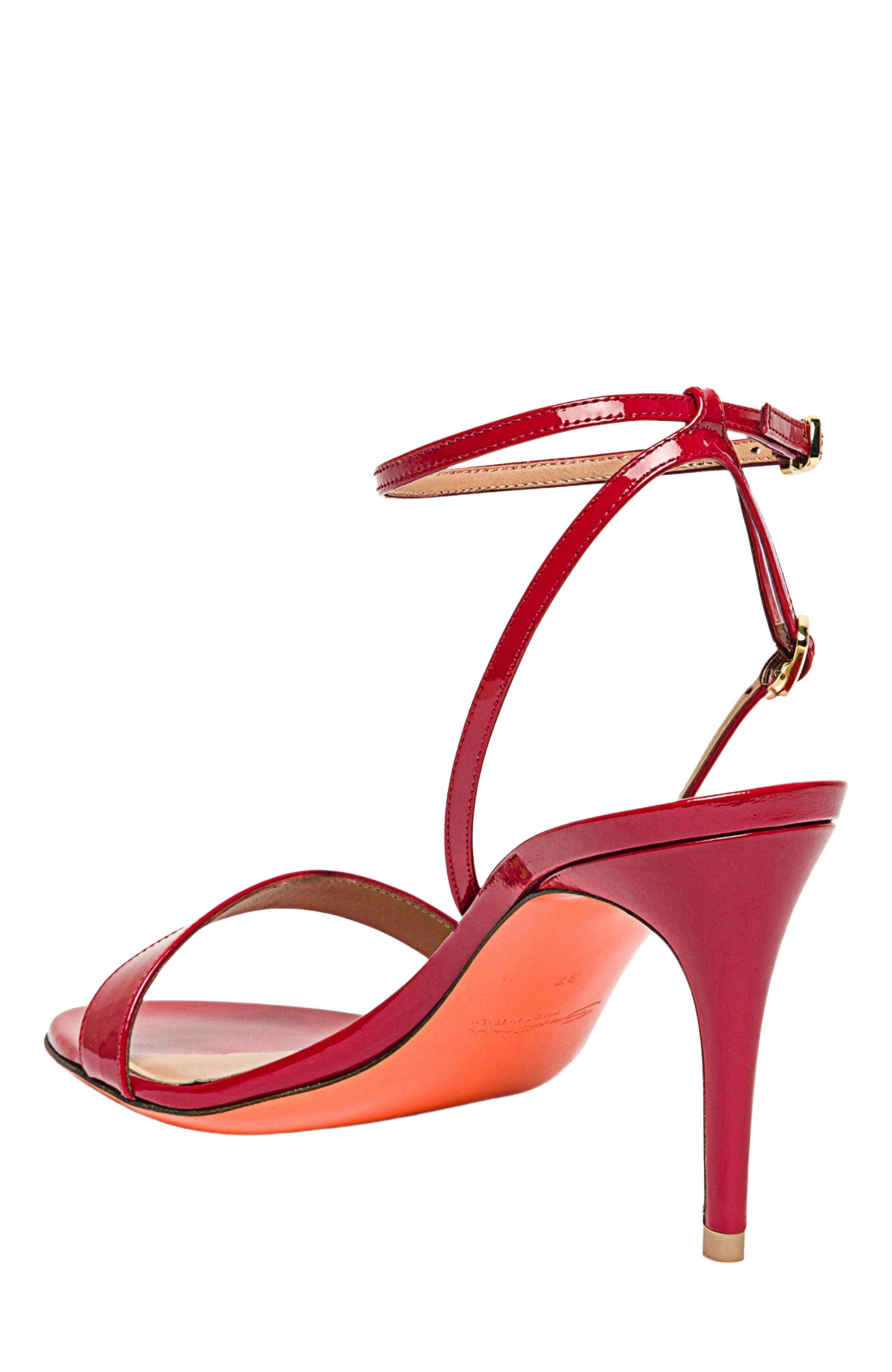 Santoni Patent leather high-heel sandal, Alternate, color, 