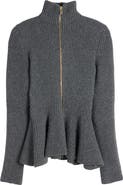 Alaïa Virgin Wool & Cashmere Peplum Cardigan