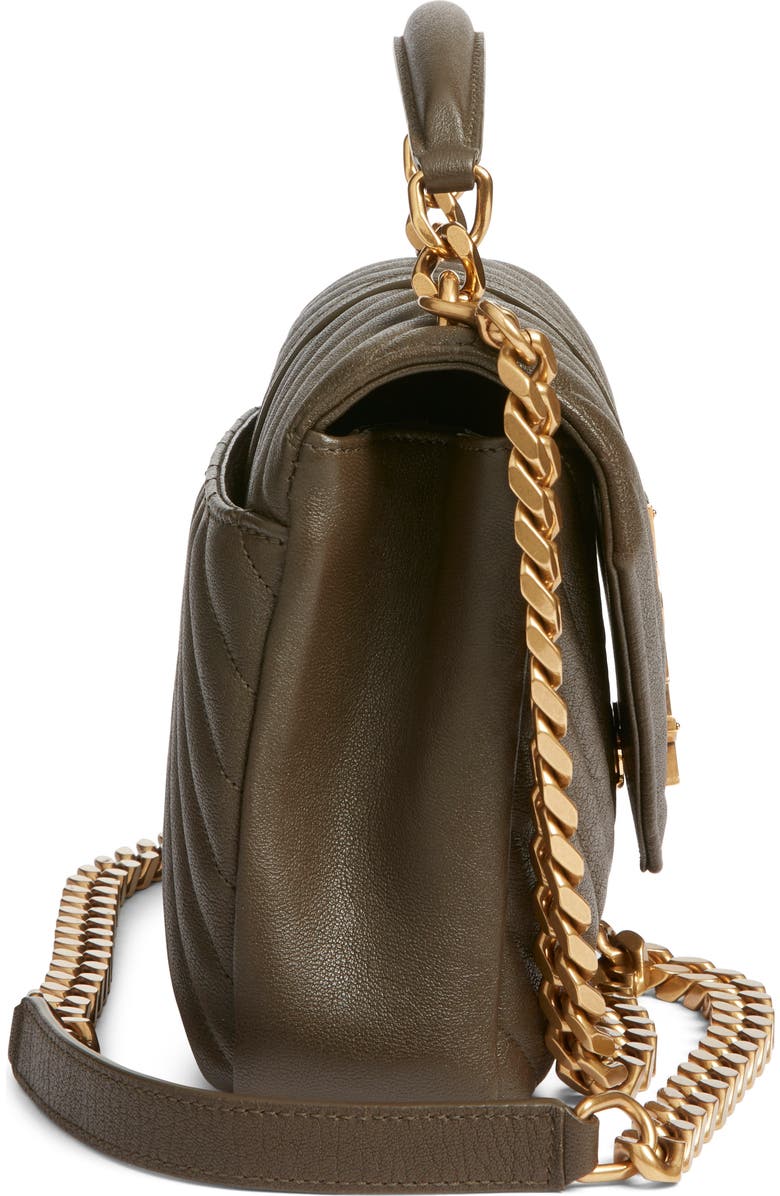 Saint Laurent Medium College Matelassé Leather Shoulder Bag, Alternate, color,