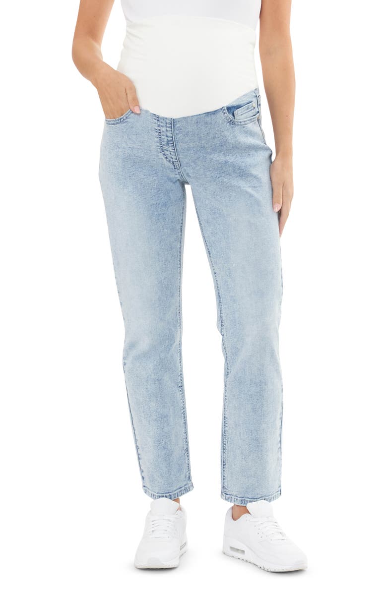 Ripe Maternity Nova Over Bump Cropped Maternity Jean, Main, color, Blue Haze