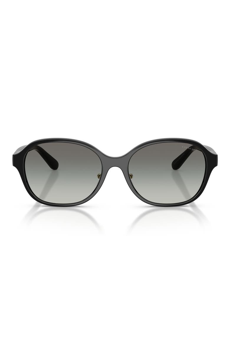 56mm Gradient Round Sunglasses, Main, color, BLACK / GREY GRADIENT