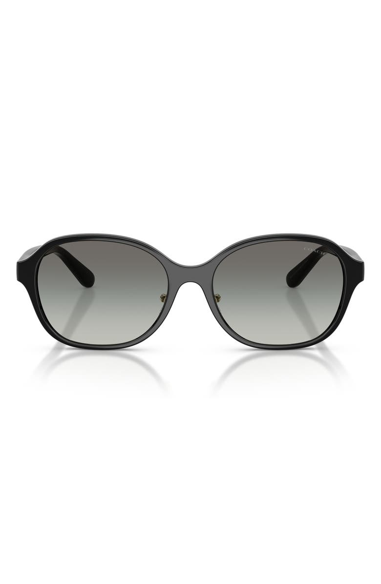 COACH 56mm Gradient Round Sunglasses, Main, color, Black / Grey Gradient