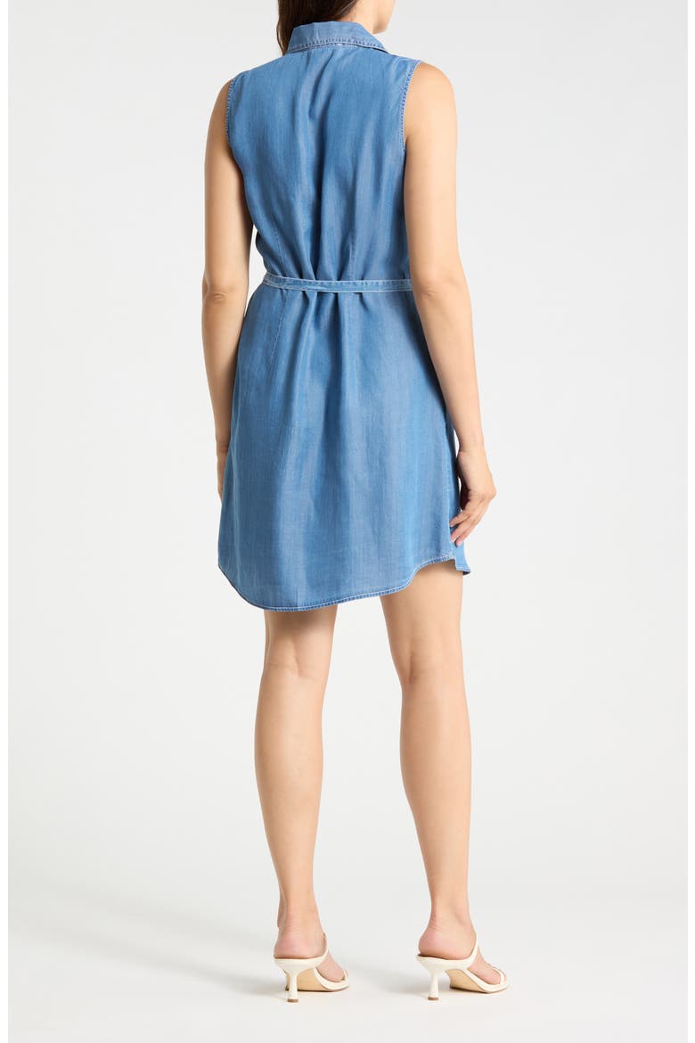 Yuna Sleeveless Denim Shirtdress, Alternate, color, MEDIUM WASH