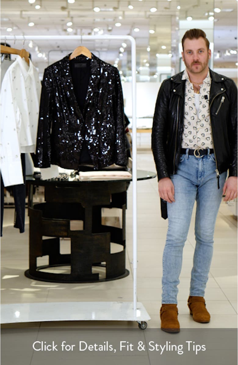 Sequin One-Button Blazer, sales video thumbnail