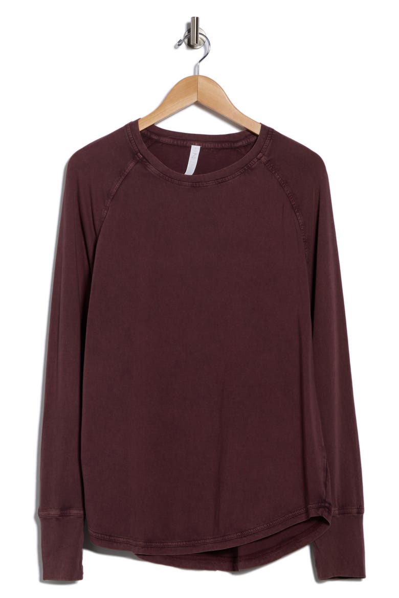 Vintage Wash Relaxed Long Sleeve 2.0 Tee, Alternate, color, BURGUNDY FUDGE