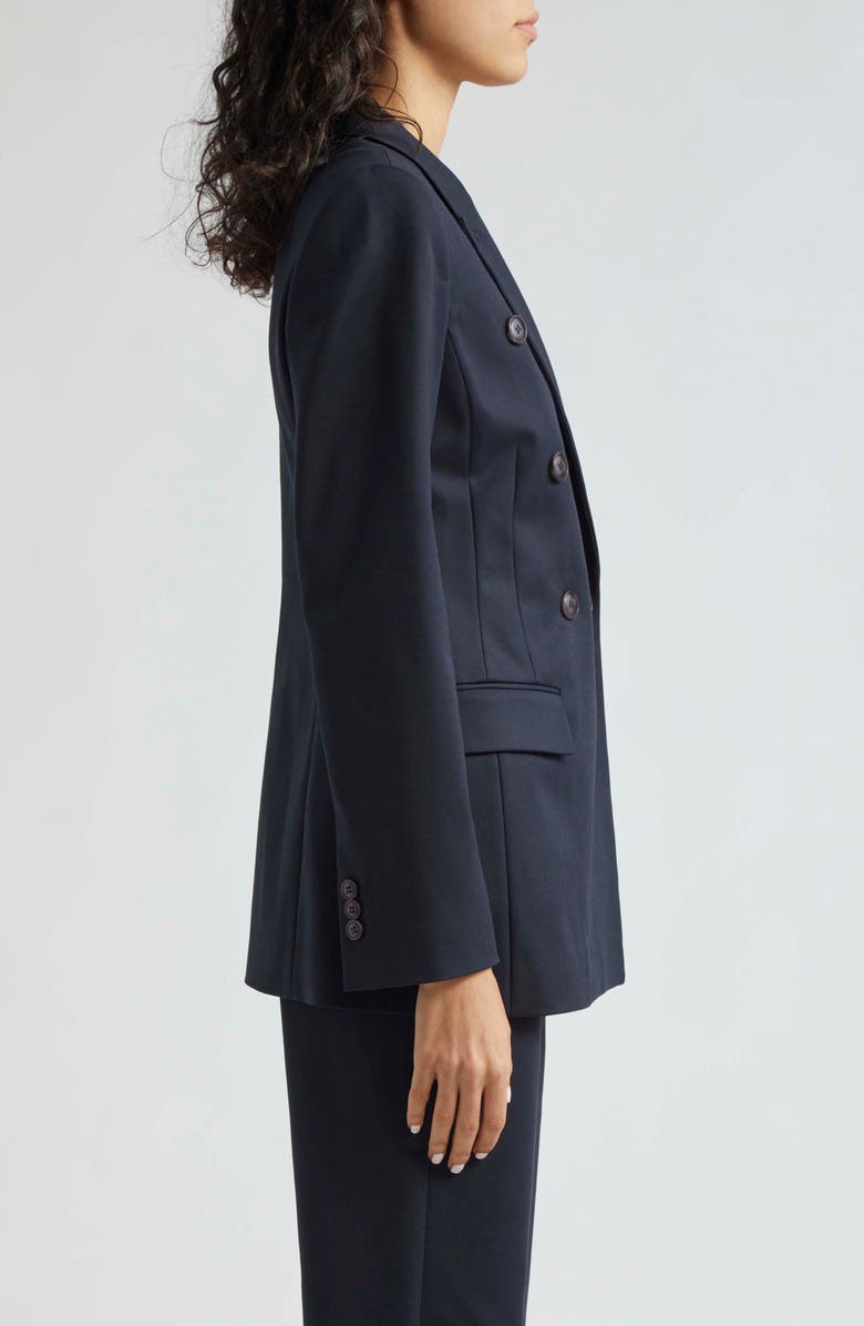 Emporio Armani Cotton Couture Double Breasted Blazer, Alternate, color, Solid Blue Navy