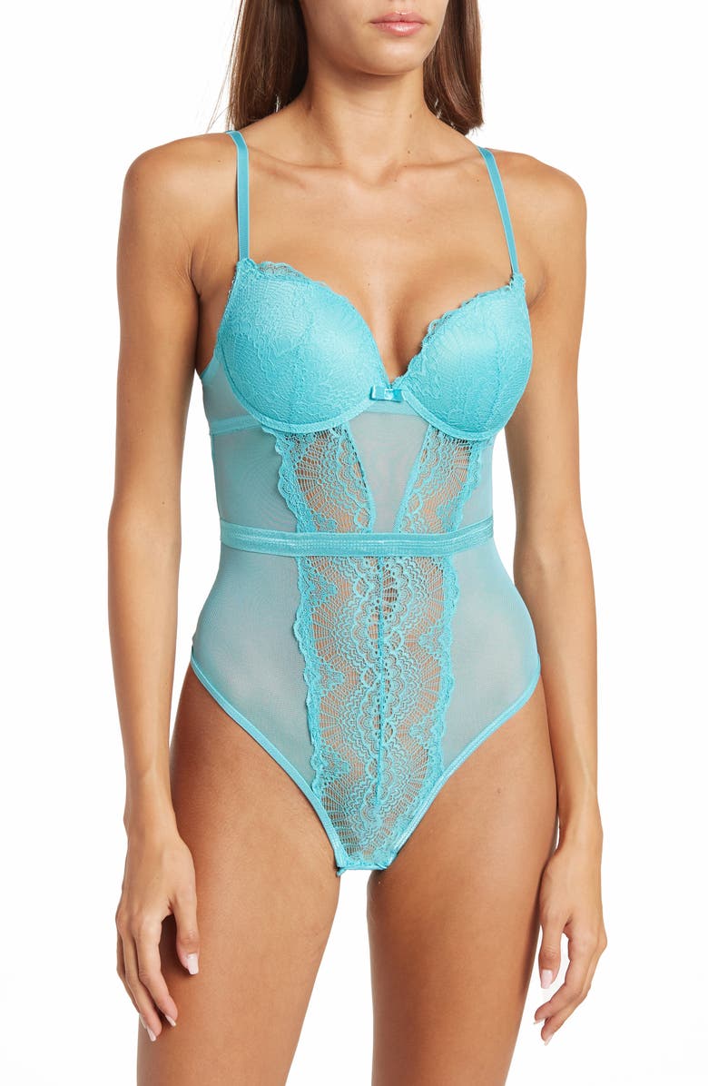 SECRET LACE V-Lace Sexy Bodysuit, Main, color, 