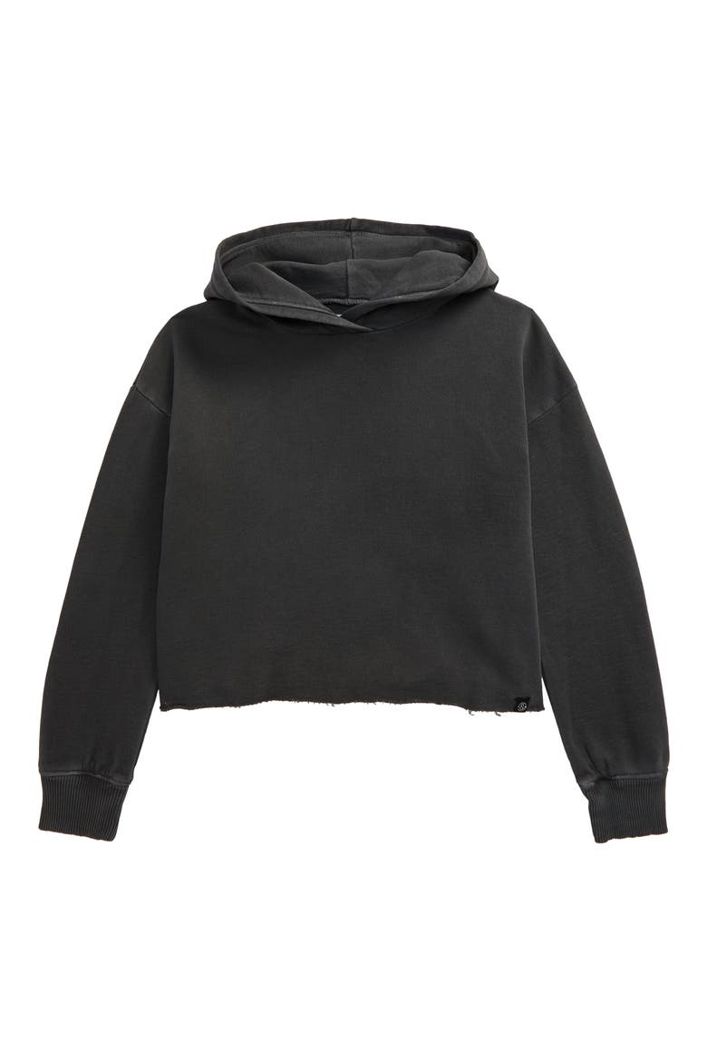 Kids' Crop Hoodie, Main, color, BLACK RAVEN