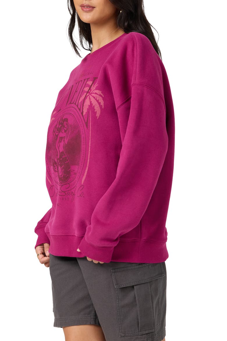 The Original Oversized Graphic Sweatshirt, Alternate, color, RASPBERRY