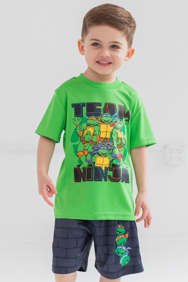 Tee Tank and Shorts Set, Alternate, color, Green Black