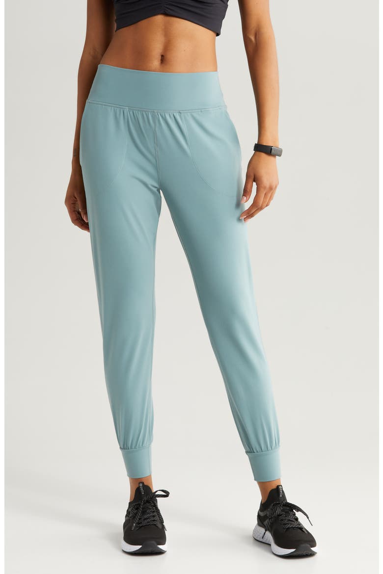 Studio Luxe High Waist Slim Joggers, Main, color, GREY THUNDER