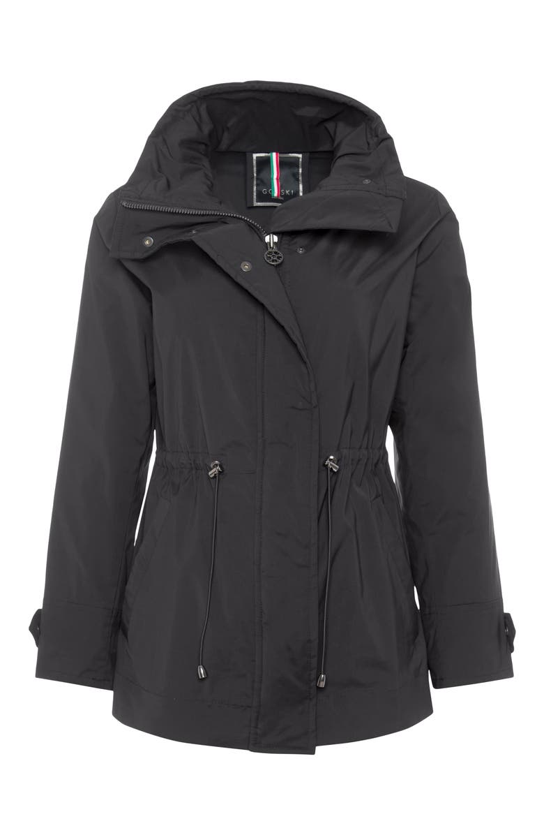 GORSKI Lightweight Jacket With Concealed Hood, Alternate, color, Black