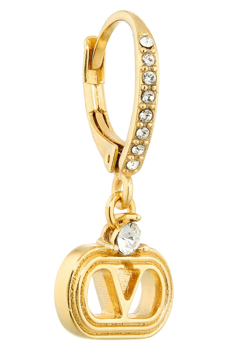 Valentino Garavani Ovalette VLOGO Drop Earrings, Alternate, color, Gold