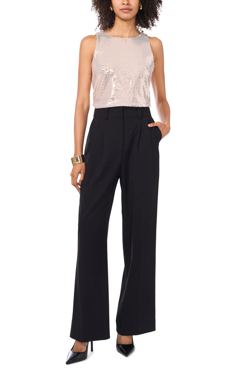 Vince Camuto Sequin Sleeveless Top, Alternate, color, Gold