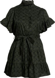 SUGARLIPS Haslet Floral Ruffled Button Front Dress