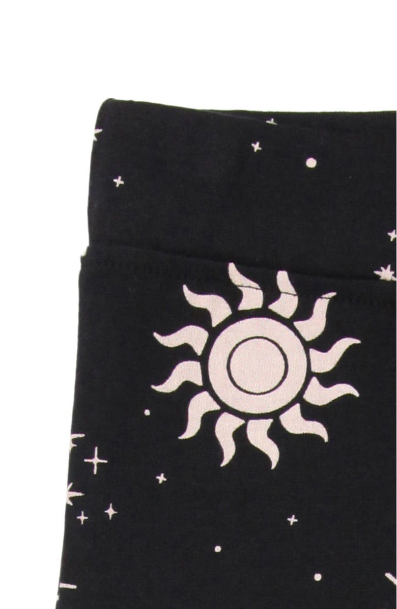 Turtledove London Kids Organic Cotton Celestial Print Leggings, Alternate, color, Black