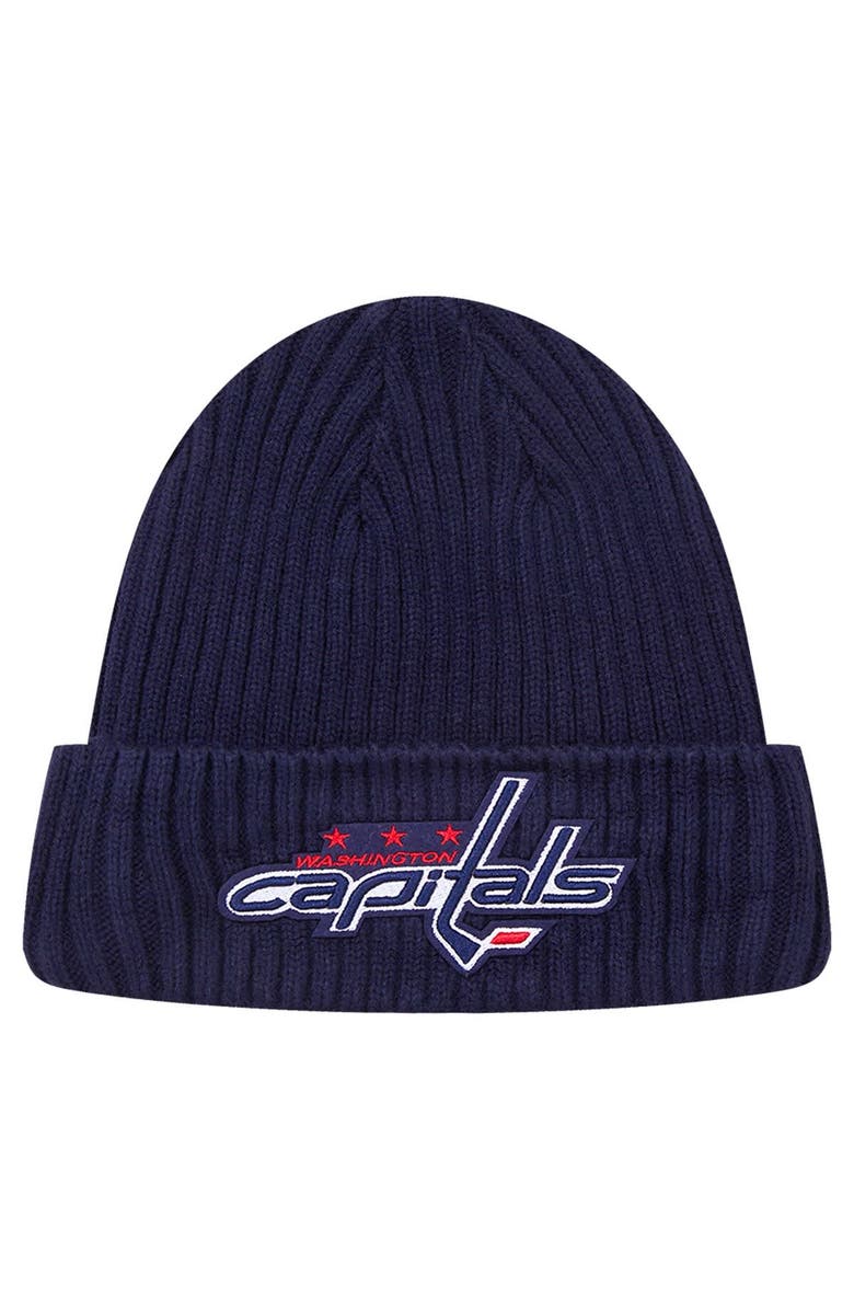 PRO STANDARD Men's Pro Standard Navy Washington Capitals Classic Core Cuffed Knit Hat, Alternate, color,