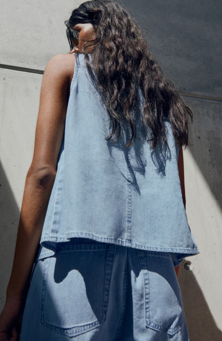 MANGO Denim Vest, Alternate, color, Light Blue