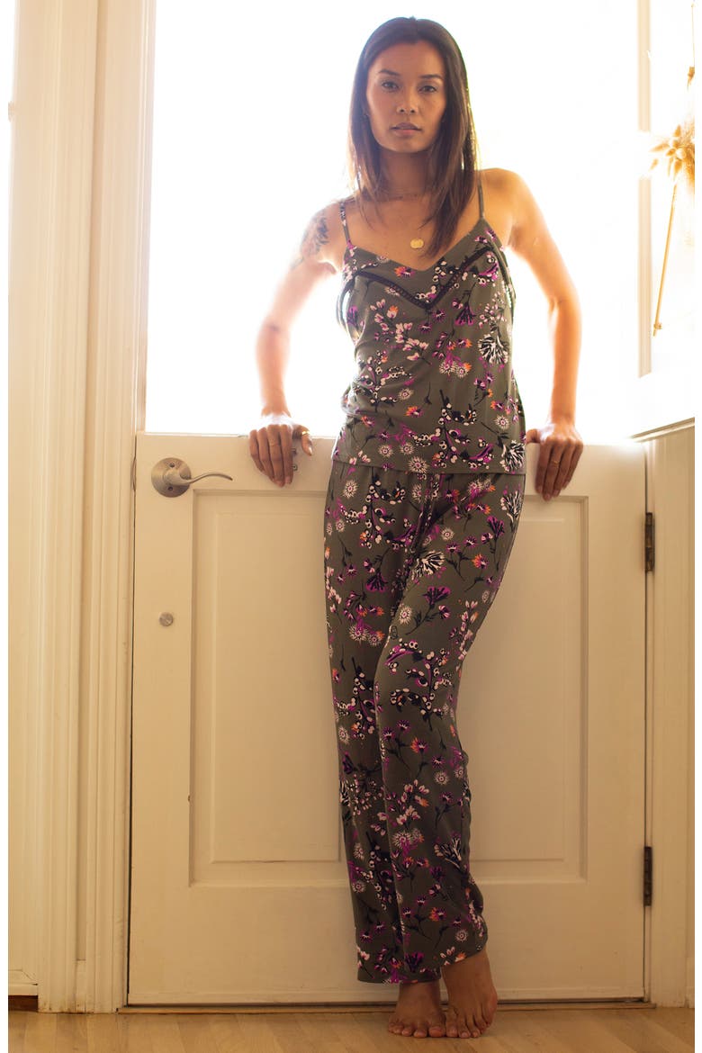 Cami Print Pajamas, Alternate, color, FLORAL/OLIVE