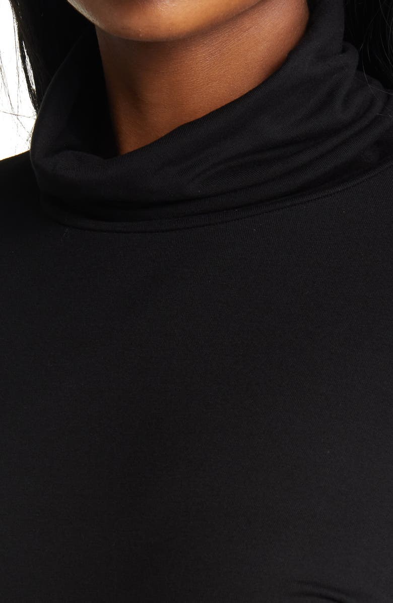 Ming Wang Turtleneck Jersey Tunic Top, Alternate, color, Black