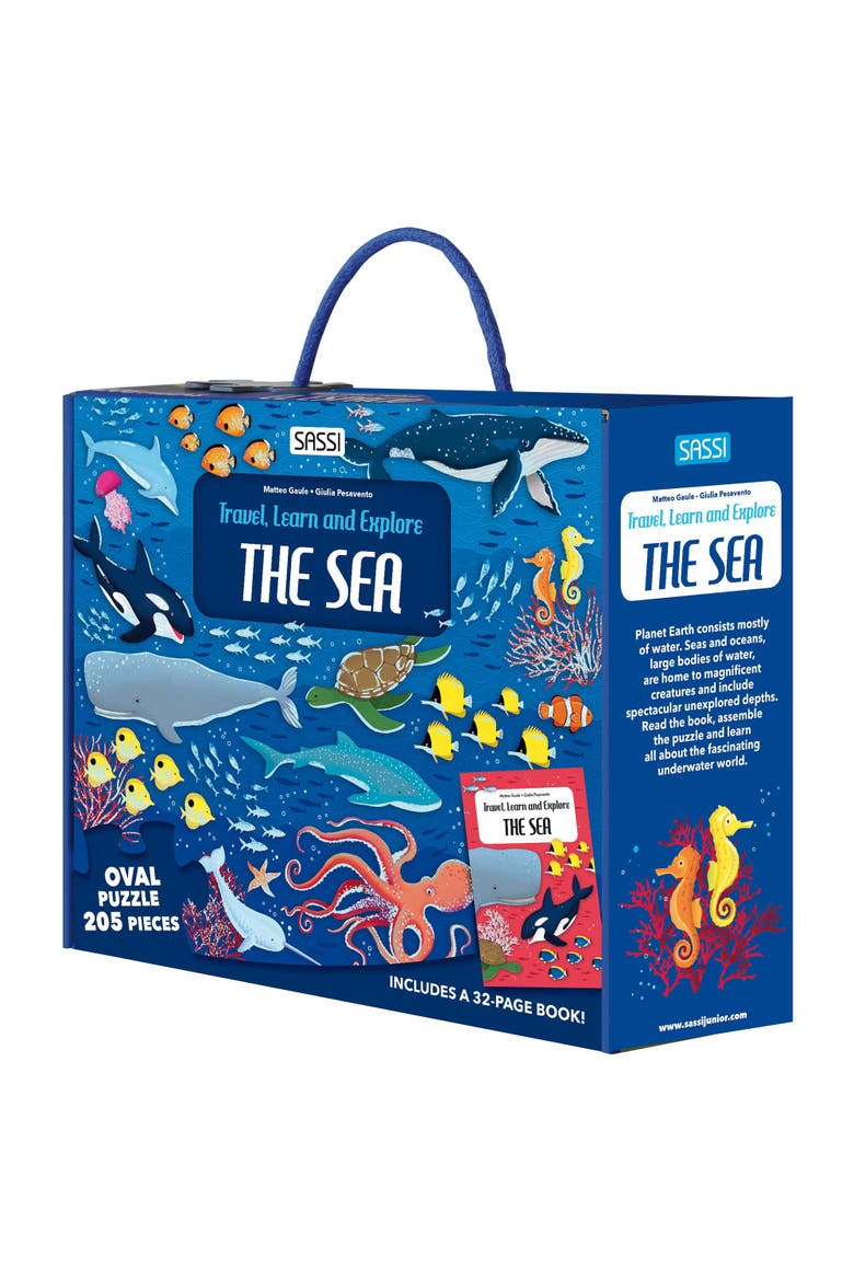The Sea 205 Piece Puzzle and Book Set, Main, color, Multicolored
