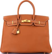 Pre-Owned Hermes Birkin Handbag Brown Togo with Gold Hardware 35