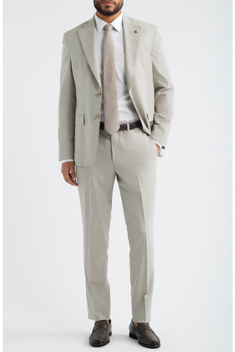 Mason Regular Fit Tan Glen Check Wool & Silk Mélange Suit, Alternate, color, SAND