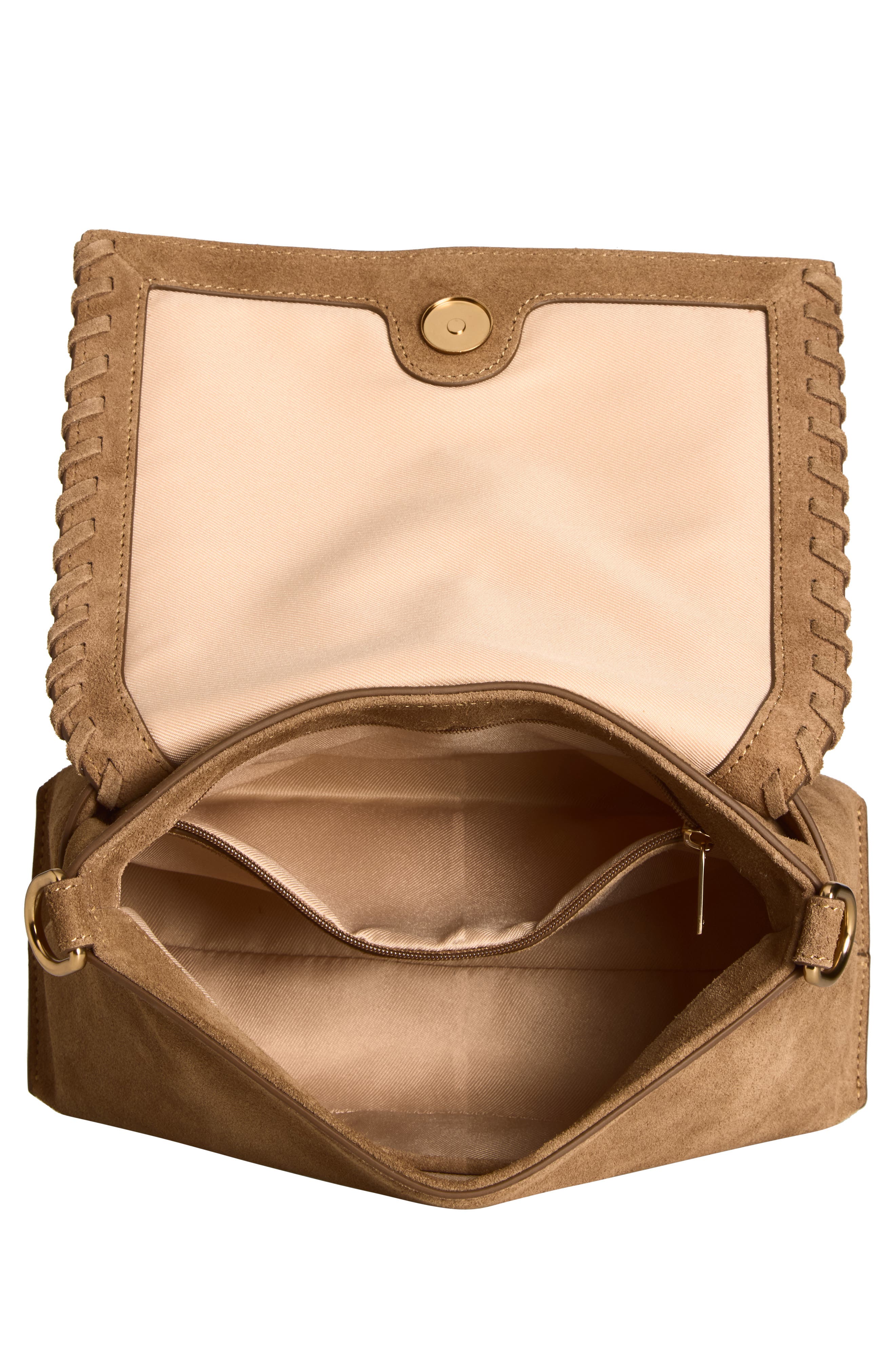 Sam Edelman Sylvia Suede Crossbody Bag, Alternate, color, Tan