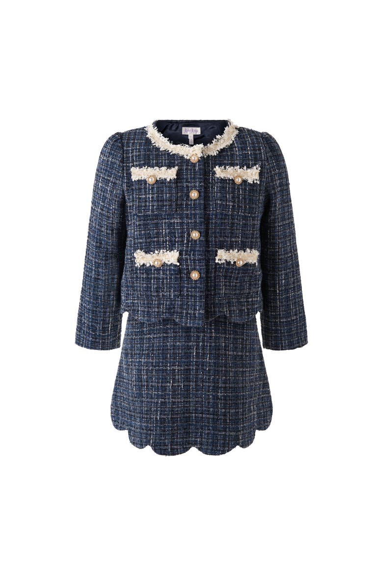 Tweed Skirt Set (Toddler, Little Kid, Big Kid), Main, color, Navy