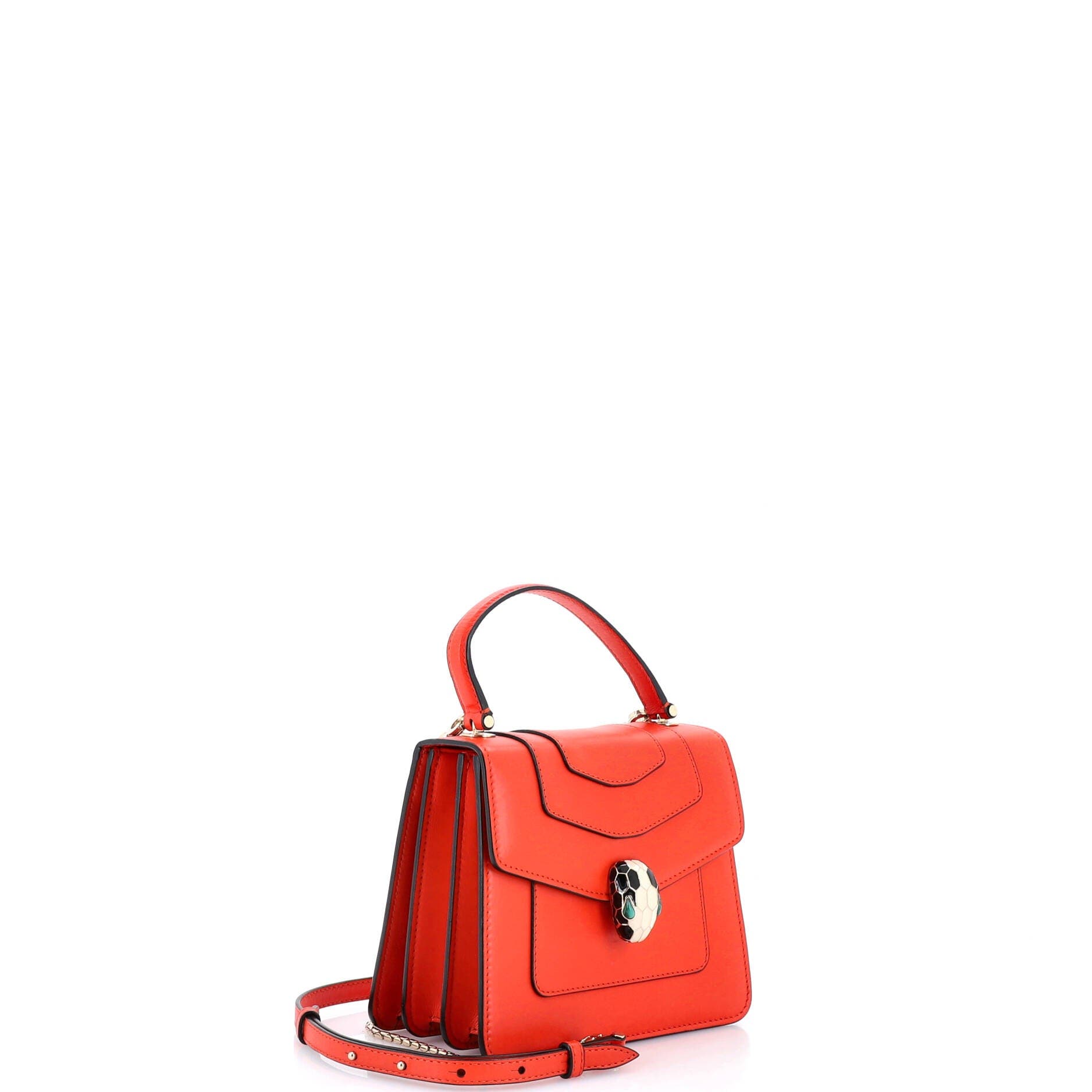 Serpenti Forever Top Handle Bag Leather Small, Alternate, color, Red