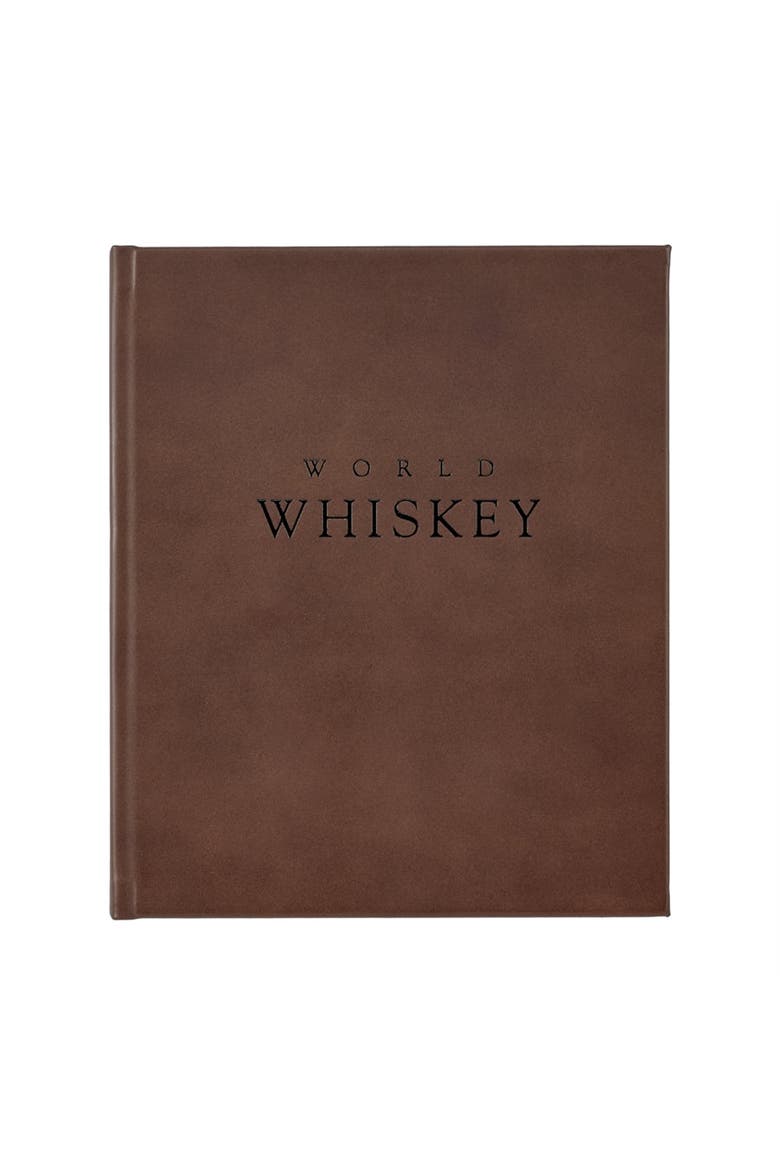 World Whiskey Leather Coffee Table Book, Main, color, Brown