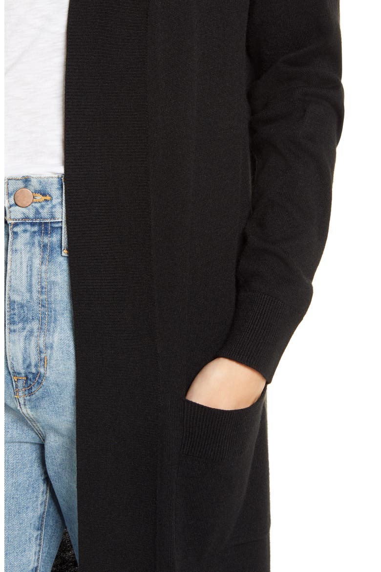 Open Duster Cardigan, Alternate, color, BLACK