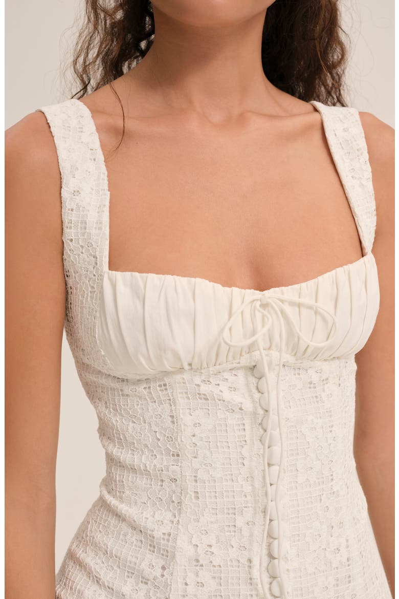 Daisy Embroidered Lace Minidress, Alternate, color, WHITE