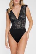 Popilush Sculpting Shapewear Plunge Lace Bodysuit